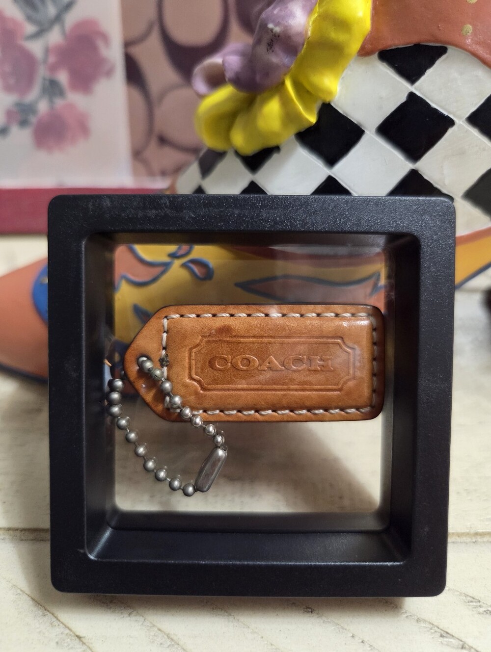 Coach Brown Leather HangTag, EUC